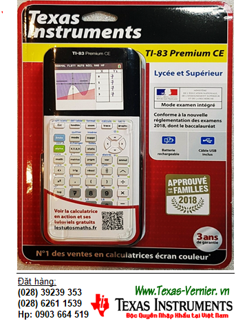 Texas TI-83 PREMIUM CE, Máy tính khoa học lập trình vẽ đồ thị Texas Instruments TI-83 PREMIUM CE /HẾT HÀNG